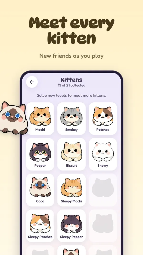 Meet every kitten: new friends as you play