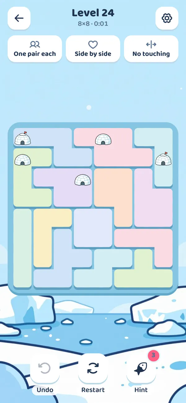 A puzzle in play: floes of ice in soft colours